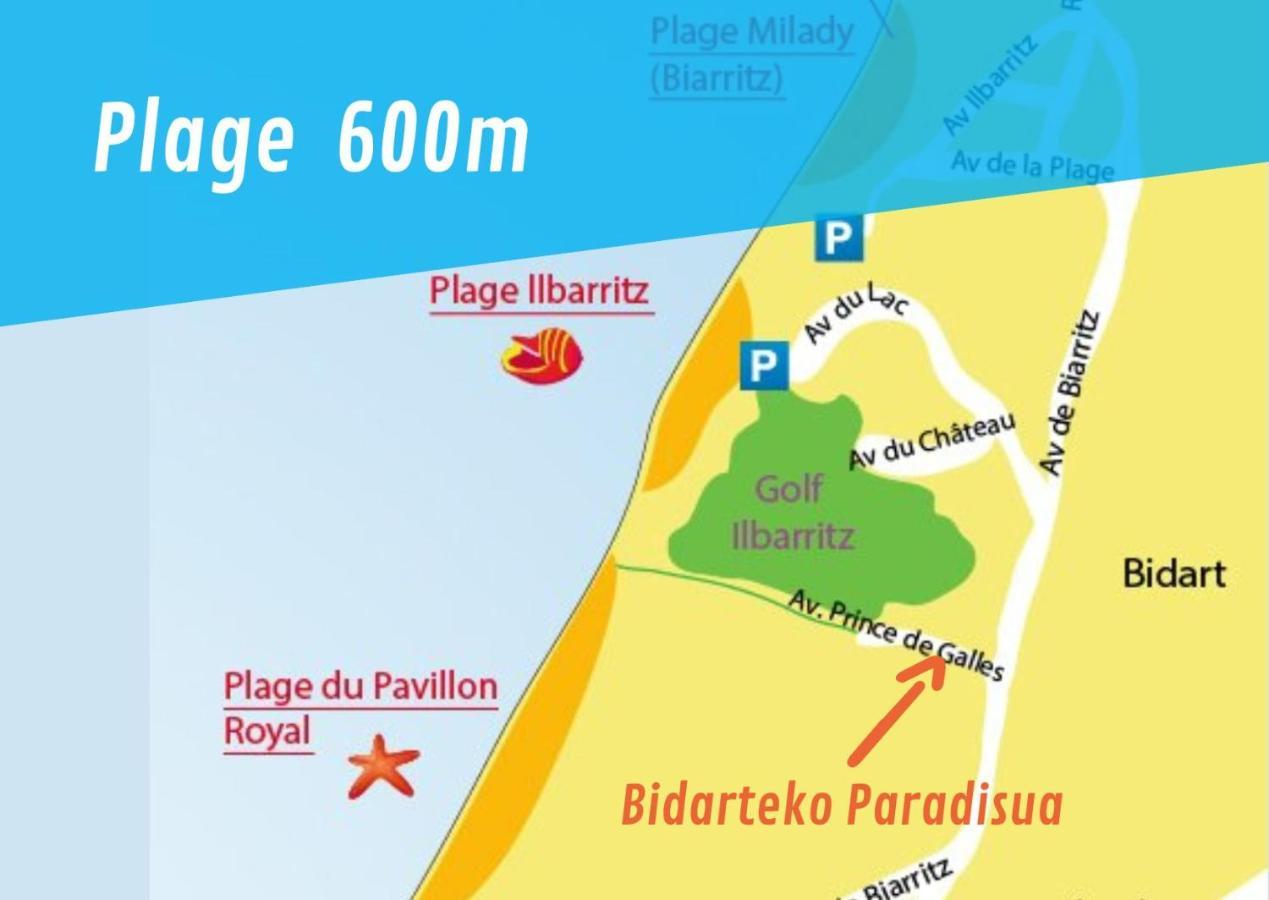 Bidarteko Paradisua Proche Plage, Golf, Parking Экстерьер фото